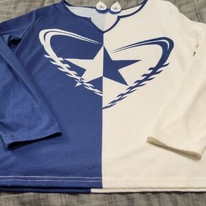 Cowboys Shirt And Earrings Size L,pit To Pit 21,length24